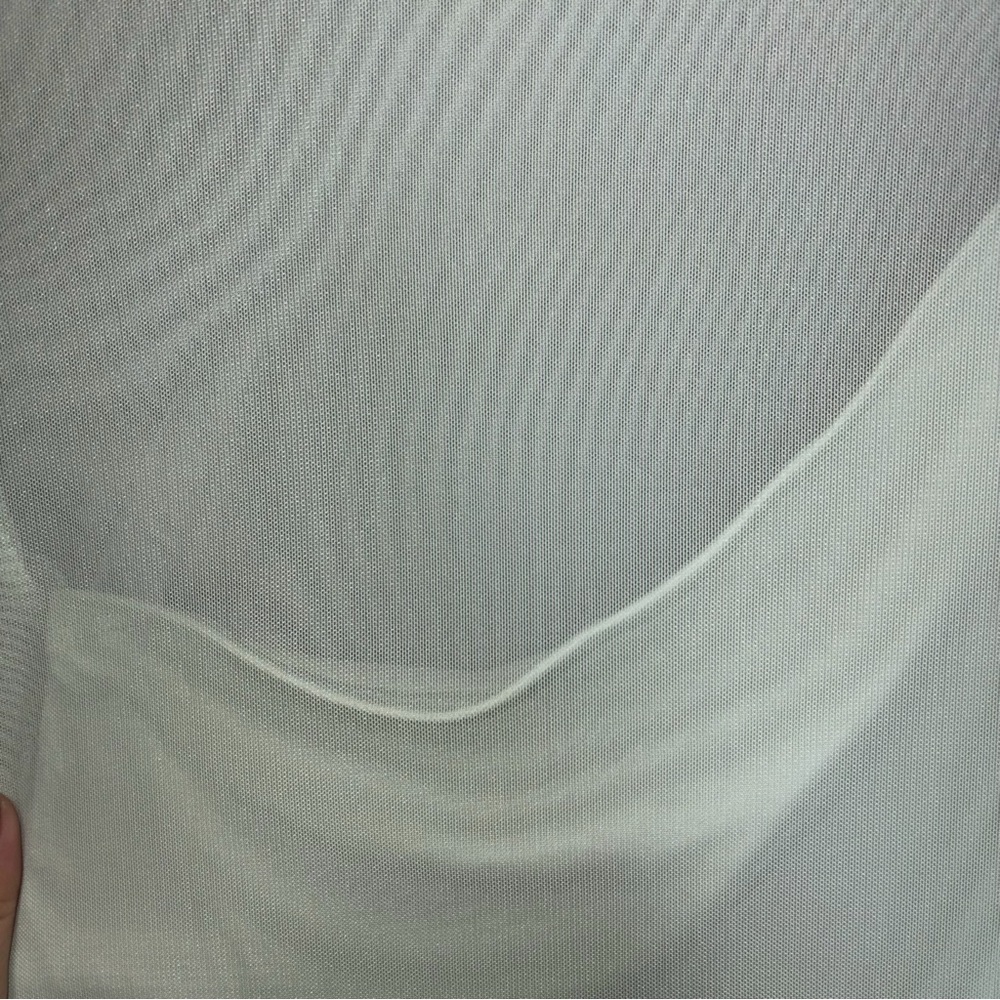 Abercrombie & Fitch Asymmetrical Long Sleeve Mesh Light Green Top Medium - Picture 2 of 7